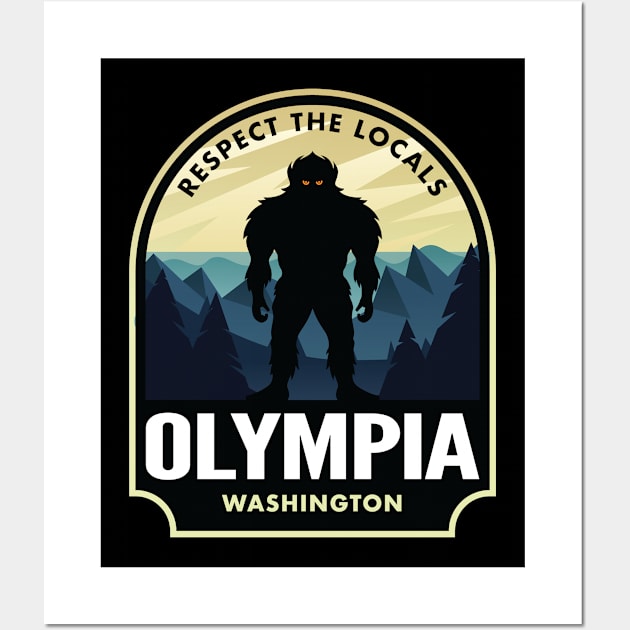 Olympia Washington Bigfoot Sasquatch Wall Art by HalpinDesign